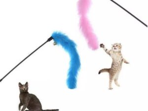 Cat Toys - Teasing Stick - Playing Fur Stick with Bell for Cats