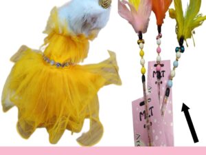 Cat kitten Pet Dress & Cat Toy Stick Combo Deal (Pack of 2)